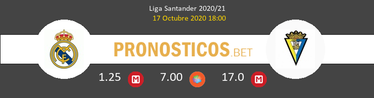 Real Madrid Cádiz Pronostico 17/10/2020 1