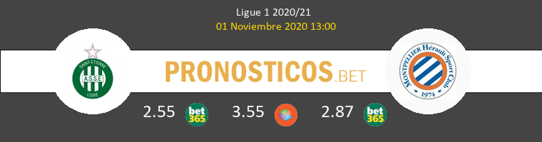 SaintvÉtienne vs Montpellier Pronostico (1 Nov 2020) 1
