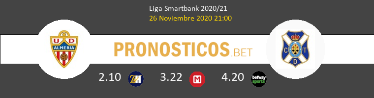 Almería vs Tenerife Pronostico (26 Nov 2020) 1