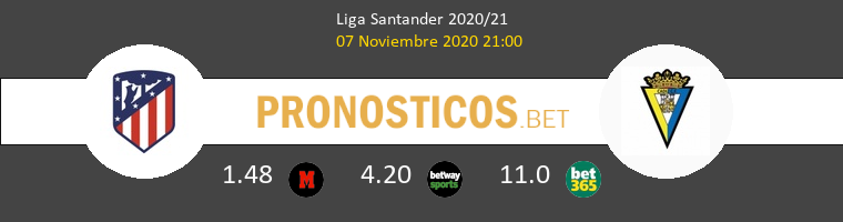 Atlético de Madrid vs Cádiz Pronostico (7 Nov 2020) 1