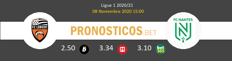 Lorient vs Nantes Pronostico (8 Nov 2020) 1