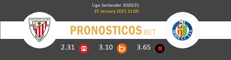 Athletic de Bilbao vs Getafe Pronostico (25 Ene 2021) 1