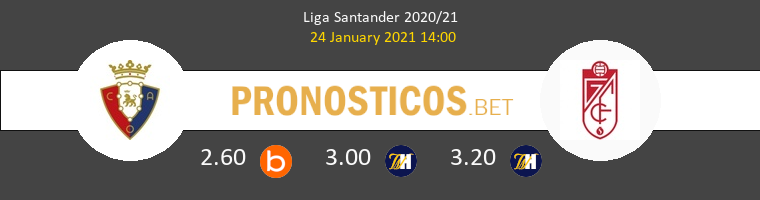 Osasuna vs Granada Pronostico (24 Ene 2021) 1