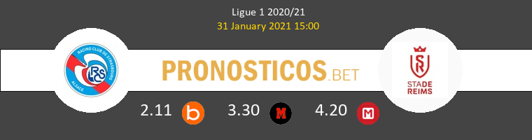 Strasbourg vs Stade de Reims Pronostico (31 Ene 2021) 1