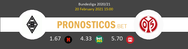 B. Mönchengladbach vs Mainz 05 Pronostico (20 Feb 2021) 1