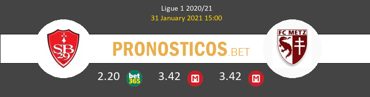 Stade Brestois vs Metz Pronostico (31 Ene 2021) 1