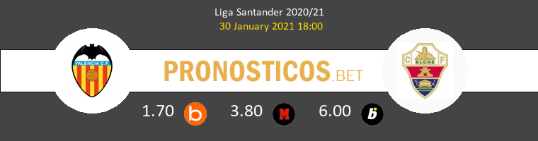 Valencia vs Elche Pronostico (30 Ene 2021) 1