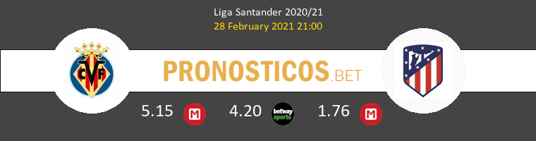 Villarreal vs Atlético de Madrid Pronostico (28 Feb 2021) 1