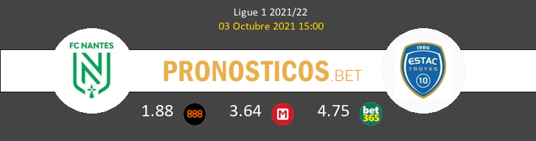 Nantes vs Troyes Pronostico (3 Oct 2021) 1