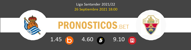 Real Sociedad vs Elche Pronostico (26 Sep 2021) 1