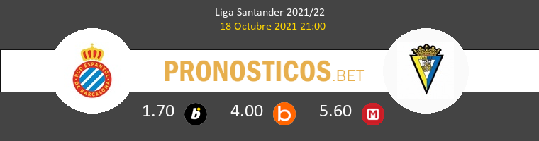 Espanyol vs Cádiz Pronostico (18 Oct 2021) 1