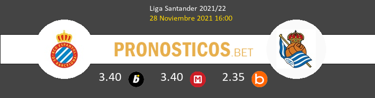 Espanyol vs Real Sociedad Pronostico (28 Nov 2021) 1