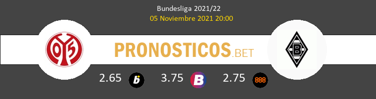 Mainz 05 vs B. Mönchengladbach Pronostico (5 Nov 2021) 1
