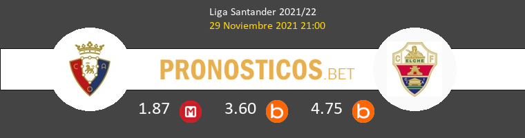 Osasuna vs Elche Pronostico (29 Nov 2021) 1