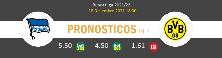 Hertha Berlin vs Borussia Dortmund Pronostico (18 Dic 2021) 1