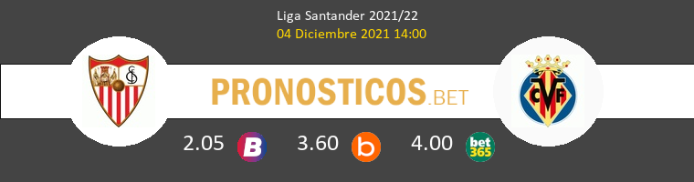 Sevilla vs Villarreal Pronostico (4 Dic 2021) 1