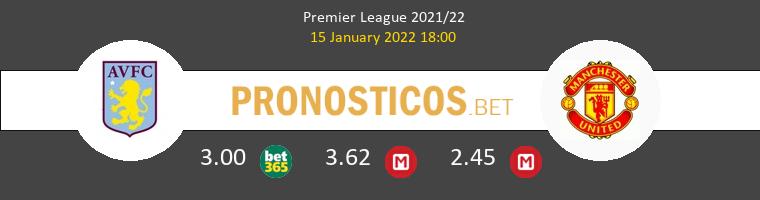 Aston Villa vs Manchester United Pronostico (15 Ene 2022) 1