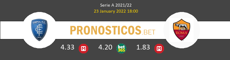 Empoli vs Roma Pronostico (23 Ene 2022) 1