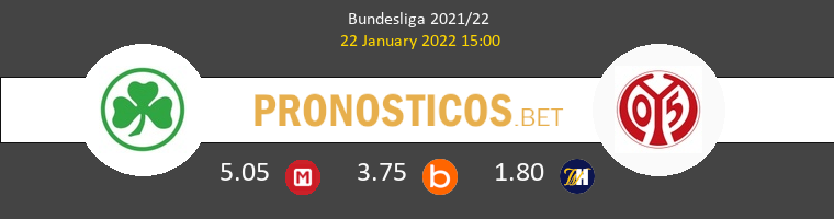 Greuther Fürth vs Mainz 05 Pronostico (22 Ene 2022) 1