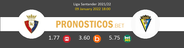 Osasuna vs Cádiz Pronostico (9 Ene 2022) 1