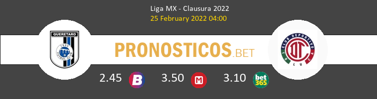 Querétaro vs Toluca Pronostico (25 Feb 2022) 1