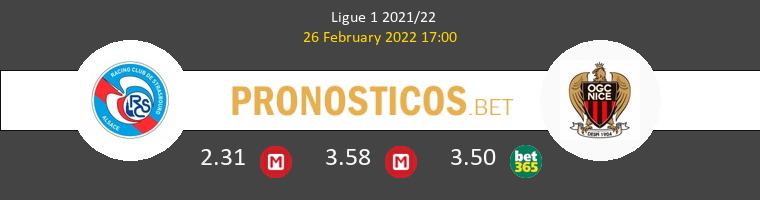 Estrasburgo vs Nice Pronostico (26 Feb 2022) 1