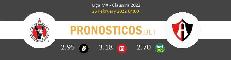 Tijuana vs Atlas Guadalajara Pronostico (26 Feb 2022) 1