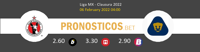 Tijuana vs Pumas UNAM Pronostico (6 Feb 2022) 1