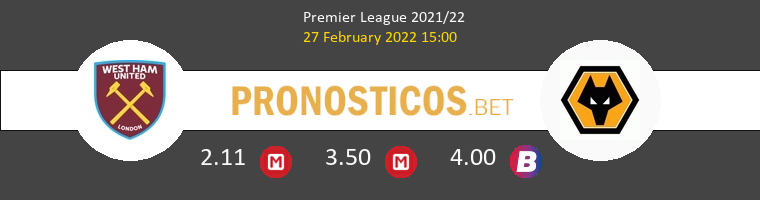 West Ham vs Wolverhampton Wanderers Pronostico (27 Feb 2022) 1