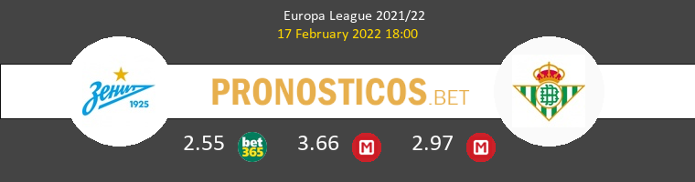 Zenit vs Real Betis Pronostico (17 Feb 2022) 1