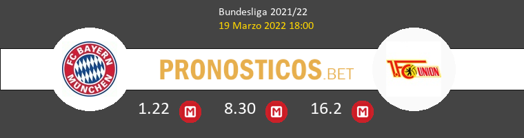 Bayern Munchen vs Union Berlin Pronostico (19 Mar 2022) 1