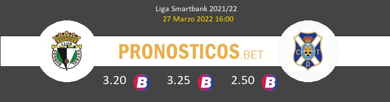 Burgos vs Tenerife Pronostico (27 Mar 2022) 1