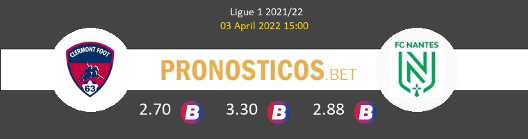 Clermont vs Nantes Pronostico (3 Abr 2022) 1
