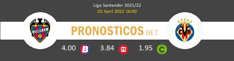 Levante vs Villarreal Pronostico (2 Abr 2022) 1