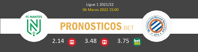 Nantes vs Montpellier Pronostico (6 Mar 2022) 1