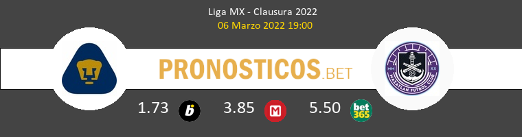 Pumas UNAM vs Mazatlán Pronostico (6 Mar 2022) 1