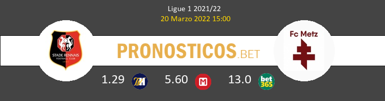 Stade Rennais vs Metz Pronostico (20 Mar 2022) 1