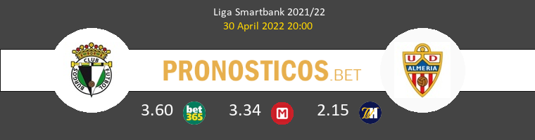 Burgos vs Almería Pronostico (30 Abr 2022) 1