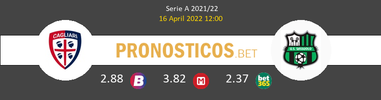 Cagliari vs Sassuolo Pronostico (16 Abr 2022) 1