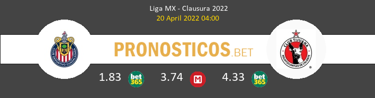 Chivas Guadalajara vs Tijuana Pronostico (20 Abr 2022) 1