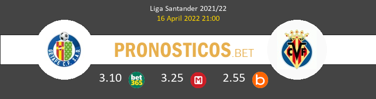 Getafe vs Villarreal Pronostico (16 Abr 2022) 1