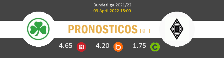 Greuther Fürth vs B. Mönchengladbach Pronostico (9 Abr 2022) 1