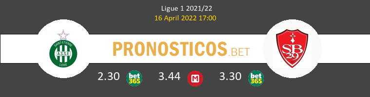 SaintvÉtienne vs Stade Brestois Pronostico (16 Abr 2022) 1