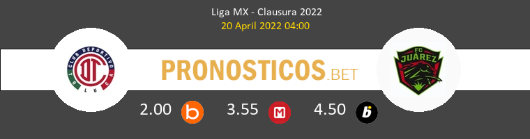 Toluca vs FC Juárez Pronostico (20 Abr 2022) 1