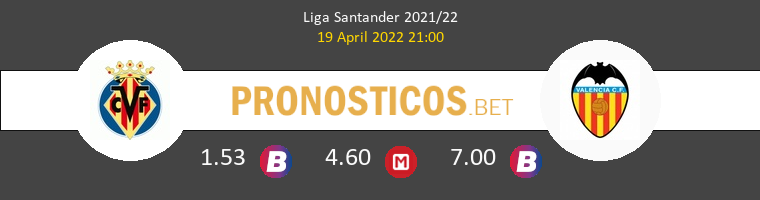 Villarreal vs Valencia Pronostico (19 Abr 2022) 1