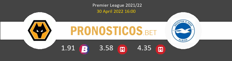 Wolves vs Brighton & Hove Albion Pronostico (30 Abr 2022) 1