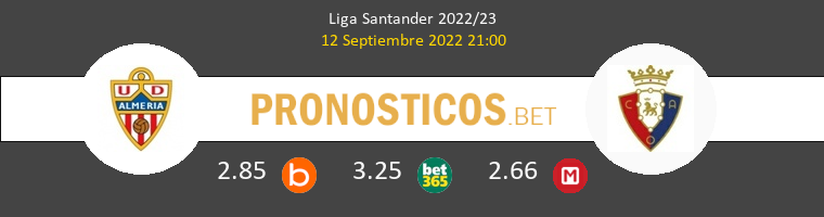 Almería vs Osasuna Pronostico (12 Sep 2022) 1