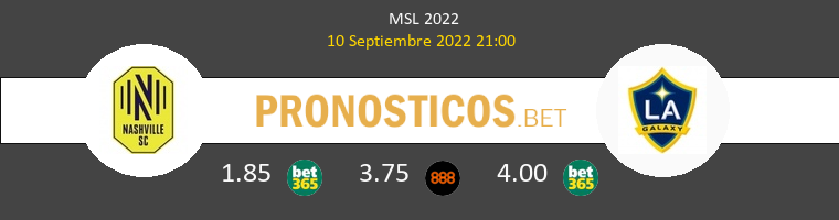 Nashville SC vs LA Galaxy Pronostico (10 Sep 2022) 1