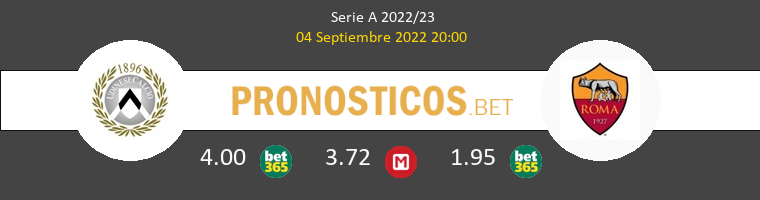 Udinese vs Roma Pronostico (4 Sep 2022) 1