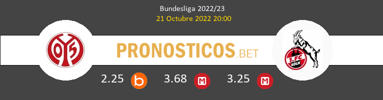 Mainz 05 vs Koln Pronostico (21 Oct 2022) 1